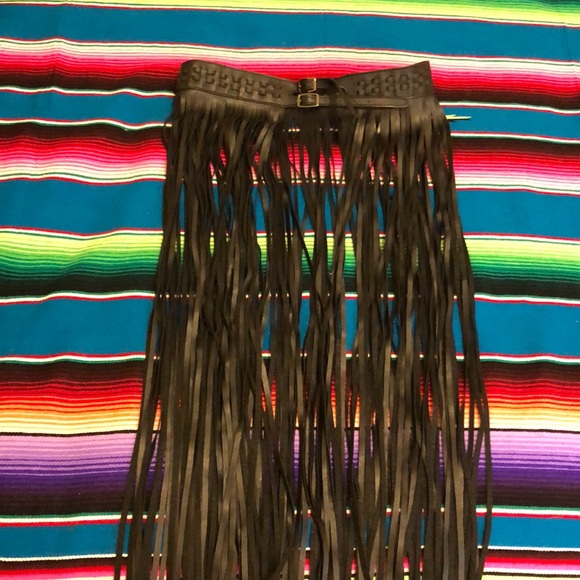 Accessories - Fringe Leather Belt